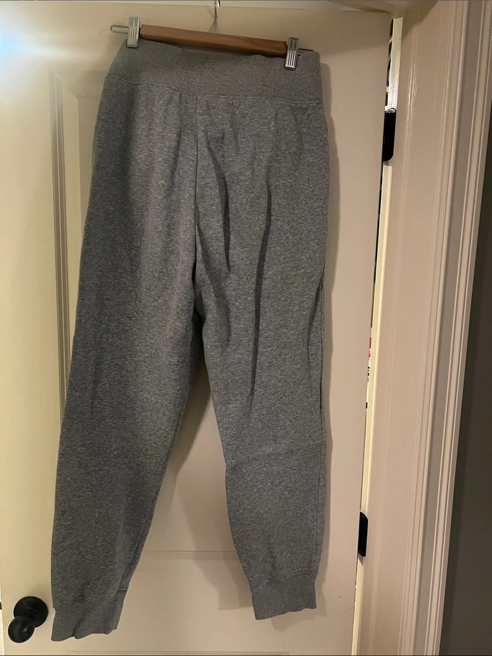 Nike womens Gray Jogger Sweatpants with White Swoosh
